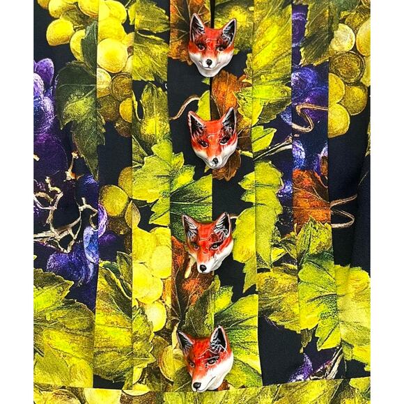 NWT Dolce & Gabbana Grape Print Embellished Dress Yellow IT 46 / XL - Picture 6 of 10